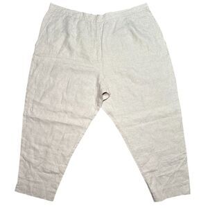 Kate Hill 100% Linen Wide-Leg High Waisted Pant Sz: 22w